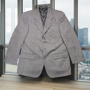 Stafford Lambswool Herringbone Sport‎ Blazer 42R Western Y2K Workwear